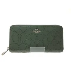 ▼▼COACH コーチ レディース長財布 ラグジュアリー パフォレイテッド シグネチャー ロング ジップ アラウンド ウォレット C4715 グリーン