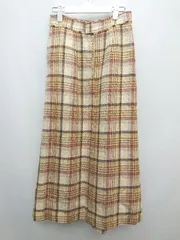 ◇ SLOBE IENA スローブイエナ 秋冬 チェック ロング フレア スカート サイズ38 ベージュ ブラウン マルチ レディース P  【1307250026439】