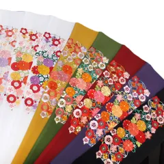 半衿 振袖 刺繍 日本製 菊 に 松 花 半襟 金茶 抹茶 臙脂 紫 黒 金 k769 kosi