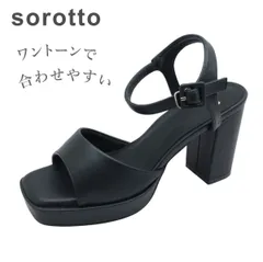 SOROTTO ソロット DTS 1201 ブラック レディース サンダル バックストラップ ヒール スクエア 靴のサムネイル