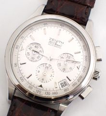 磨き済み ZENITH(ゼニス) クラススポーツ 01.0500.400 SS/革 AT ステンレス 自動巻き 社外ベルト メンズ