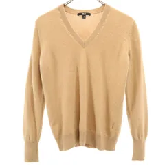 ユニクロ カシミヤ100％ 長袖 Vネック セーター M ベージュ UNIQLO ニット レディース
