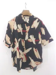 ◇ SPRAY PREMIUM 総柄 半袖 シャツ ブラウス ブラック ベージュ レッド レディース E  【1303240000663】