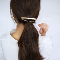 ヘアクリップ ヘアアクセサリー チェーン スクエア ヘアピン 髪留め 髪飾り ヘアアレンジ 大人かわいい シンプル オフィス カジュアル かわいい お出かけ デイリー きれいめ プレゼント 韓国アクセサリー 5h シースキー【seasukii公式ショップ】