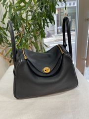 【新品同様品】HERMES エルメス リンディ 26 トリヨンクレマンス ブラック ゴールド金具 U刻印 ハンドバッグ ショルダーバッグ 2WAYバッグ レディース 女性用 ブランド 本革 レザー カーフ 黒 希少 レア プレゼント ギフト バック
