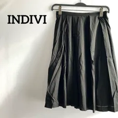 indivi黒ブラックフレアスカート無地シンプル高級感38上品かわいい