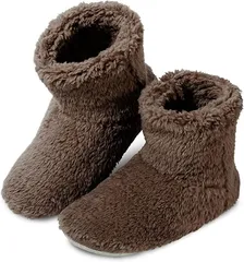 Dr.Cauze ルームブーツ 北欧 ルームシューズ スリッパ もこもこ あったか ボアスリッパ 滑り止め 静音 洗える 男女兼用(ブラウン,  26.5～27.5 cm)