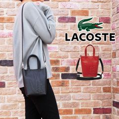 LACOSTE ブラックレザー バッグ　NF1211K LACOSTE ブラックレザー バッグ NF1211K LACOSTE ブラックレザー