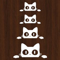 ウォールステッカー 猫 ペット 黒猫 ネコ 動物 cat シール p082901