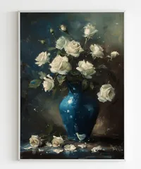 メルカリ 絵画　絵 　額付 (白) 油絵　F4-070402　花 メルカリ 絵画 絵 額付 (白) 油絵 F4-070402 花