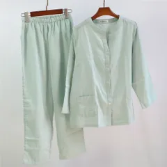 ☆ ブルー ☆ XL ☆ 二重ガーゼ ルームウェア 上下セット pk319 パジャマ ガーゼ レディース 長袖 二重ガーゼパジャマ 綿100% コットン 上下セット 長ズボン 秋 冬 春 ルームウェア 部屋着 ダブルガーゼ ふんわり 柔らかい 前開き ボタン