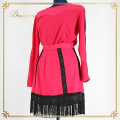 社交ダンス 衣装 ラテン ツーピース セットアップ レッスンウェア 練習着 ダンスパーティー レディー ス ブラック系 ピンク系 黒 SEKINE セキネ フリンジ レース 長袖 派手 バイカラー プリンセスライン ビビッドピンク 女性用 スカート ダンス用