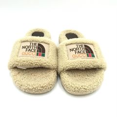 GUCCI × THE NORTH FACE サンダル ムートン ベージュ 表記サイズ39 箱付き