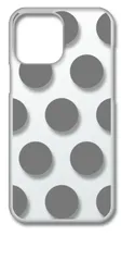【新品未使用】iPhone13 Pro Max アイフォン13プロマックス クリア ハードケース ドット柄 水玉 (グレー) スマホケース カバー cl-iphone13max-dotbig-13