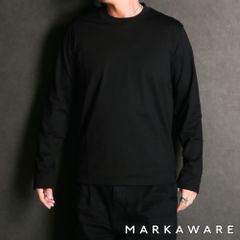 【MARKAWARE/マーカウェア】REGULAR FIT LONGSLEEVE Tee - BLACK / GIZA80/3天竺 - レギュラーフィットロングスリーブTee / A25A08CS01C【送料無料】