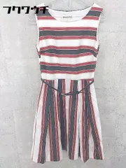 ◇ ◎ STRAWBERRY-FIELDS ベルト付 ストライプ ボーダー ノースリーブ ミニ ワンピース サイズ1 マルチ レディース 【中古】 【1002801400880】