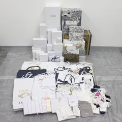 ITP8VP3PKA4Z Dior ディオール BOX 空き箱 ショッパー 純正 紙袋 リボン 保存袋 ホワイト ネイビー まとめ 紙袋61枚 箱25個
