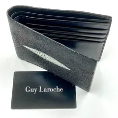 【美品⭐️スティングレー/エイ革❷】 高級素材スティングレイ　 エイ革・Guy Laroche 　 ★二つ折り財布　 ★カード入れ/札入れ　 本革 レザー ウォレット （AYA） 124120401000ASOのサムネイル