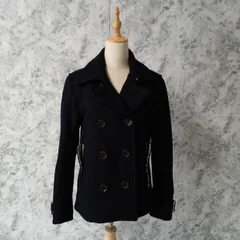 美品<!-利用不可文字-!>フレッドペリー　FRED PERRY　メルトンPコート　ピーコート　黒　ブラック　【M】　キルティング