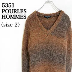 5351 POUR LES HOMMES アルパカ混 Vネック 長袖ニット メンズ2 ブラウン系 グラデーション 秋冬セーターのサムネイル