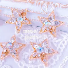 ゴールドスターカボション 星 ラインストーンビジュー ハロウィン ヒトデ ひとで 貝殻 貝がらパーツ スターフィッシュ 雪の結晶 ハンドメイドパーツ 手芸材料 手芸用品 DIY まとめ売り インポート お得❣️8個 f