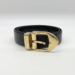 LOUIS VUITTON ルイヴィトン LV サンチュール クラシック エピ レザー ベルト 110/44 ブラック ゴールド金具 M6832 メンズ 【中古】Bランク 6_164