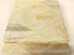 平和屋着物◎六通柄袋帯　福壽　天井花文　金銀糸　正絹　逸品　AAAS9727yx