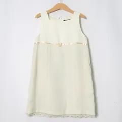 コムサイズム ノースリーブワンピー ドレス フォーマル 発表会 結婚式 キッズ 女の子用 130Aサイズ クリーム COMME CA ISM 【中古】