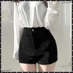 コーデュロイショートパンツ秋冬短パン脚長 韓国風ショーパン レディース ハイウエスト盛れるミニ丈パンツ 着やせ スタイルアップ おしゃれボトムス美脚大人カジュアル 細見えショーパン黒 きれいめショーパン 暖かい短パン 厚手