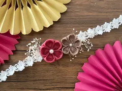 つまみ細工　ベビー　髪飾り　ヘアバンド　｡.❁No.030