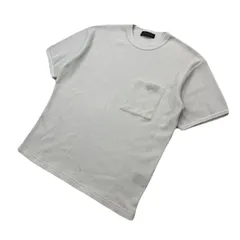 ナノユニバース ホワイト ワッフル素材 半袖Tシャツ サーマル 白 胸ポケット ビッグシルエット ノームコア Sサイズ ●DG328