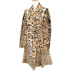 【極美品】 最高級レア GUCCI グッチ レザー チェスター コート 36 レオパード ハラコ 裏地ラムレザー ヒョウ柄 ケリング 47256