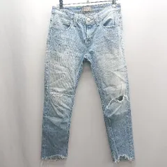 ◇ Θ YANUK ヤヌーク ダメージ加工 デニムパンツ サイズ23 インディゴブルー系 レディース E  【1502180067563】