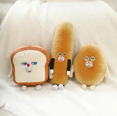 パンどろぼう シートベルト クッション（パンどろぼう・にせパンどろぼう・なぞのフランスパン）ぬいぐるみ パン泥棒 ふわふわ 可愛い 車用 枕 子供用 マスコット ティーズファクトリー