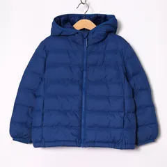 ユニクロ ナイロンジャケット 中綿入り ジャンパー アウター キッズ 男の子用 110サイズ ブルー UNIQLO 【中古】