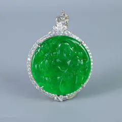 花形彫刻 ペンダント　中国美術品　天然玉 花形彫刻 ペンダント 中国美術品 天然玉