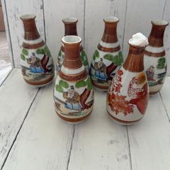 中国景徳鎮 徳利 一輪挿し 粉彩 美術品 山水 コレクション 骨董 レトロ 