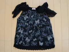 メゾピアノ mezzo piano アウトレット 子供服 女の子 120cm タンクトップ 黒 リボン柄 春 夏 ★3 ガールズ 女児 キッズ 【中古】 ユーズド リサイクル 古着