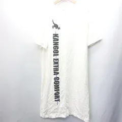 ◇ KANGOL カンゴール 半袖 ロング丈 ワンピース サイズL ホワイト レディース E  【1407180040946】