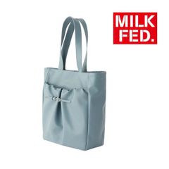 ミルクフェド トートバッグ バッグ MILKFED LOGO EMBOSS TOTO BAG 103252053003 milkfed レディース ライトブルー 水色 青 ブルー トート A4 合成皮革 合皮 レザー オシャレ 可愛い ブランド 鞄 シンプル