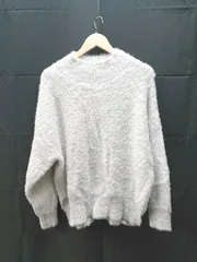 ◇ NICE CLAUP ナイスクラップ ビッグサイズ 綺麗め 長袖 ニット サイズF ホワイト レディース E  【1303160011763】