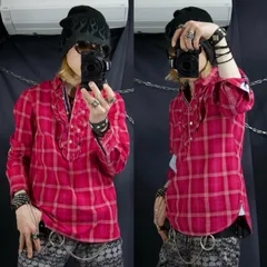 10s c2015 Tommy Hilfiger Tartan & Block Check PullOver HalfButtons L/S Frill Shirts  トミーヒルフィガー タータン×ブロックチェック プルオーバー 長袖 フリルシャツ