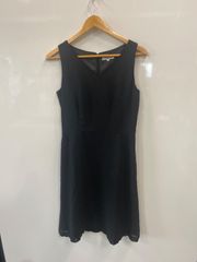 d142⚫︎NATURALCEAUTYBASIC⚫︎ナチュラルビューティーベーシュク⚫︎ドット⚫︎Aラインワンピース⚫︎size L⚫︎黒