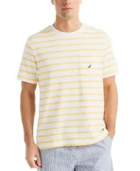 【送料無料】 ナウティカ メンズ Tシャツ トップス Men's Stripe Crewneck T-Shirt Sail White
