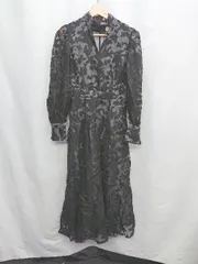 ◇ ⊂ rienda リエンダ シースルー 長袖 ロング丈 ワンピース サイズS ブラック系 レディース E  【1504210001400】