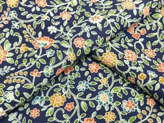 平和屋着物▽上質な小紋　単衣　草花文　正絹　逸品　AAAW1618fy