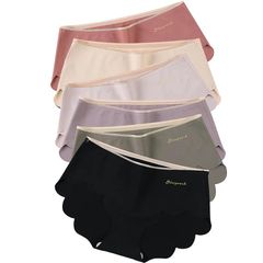 [Sleepeach] ショーツ レディース シームレス 6枚セット 無縫製肌に優しいパンティ パンツ 女性 下着 スカラップカットラインが出ない オールシーズン ノーライン 無地 響かない ストレスゼロ 1