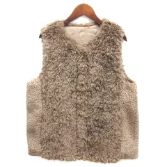 未使用品 ファーリー FURRY 2024AW ファー サイド切替 ベスト モカ F 242NA0530