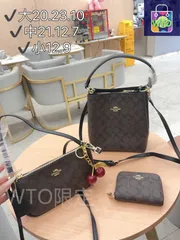 [本日特価] TOP New 2025 高品質3点セット - Coach バケットバッグ + チェリーマージャンバッグ + 財布 本日限定特別割引！[本日特価|新品未使用品]-WT0輸入