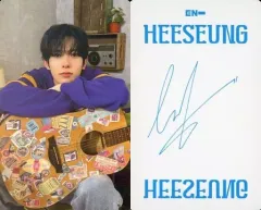 【中古】コレクションカード(男性) [ホロ仕様]：ENHYPEN/ヒスン(HEESEUNG)/裏面印刷サイン入り(文字青)/ENHYPEN 1st Studio Album『DIMENSION ： DILEMMA』(CHARYBDIS Ver.)特典ホログラム